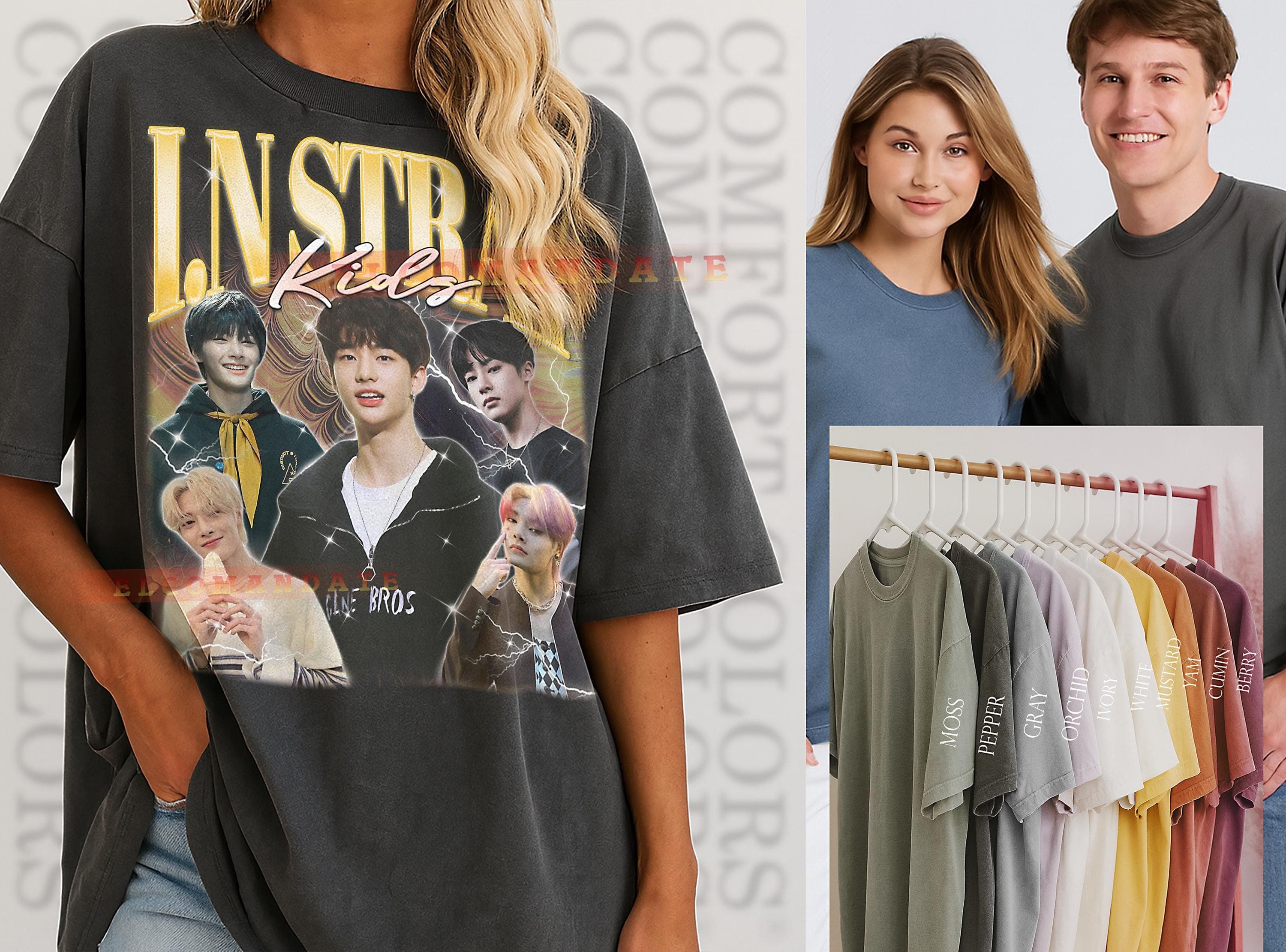 I N Stray Kids Bootleg Shirt, I N Stray Kids Vintage Tee, I N Stray Kids 90s Tshirt, I N Stray Kids Retro Tee, Kpop Idol Performer - image 3