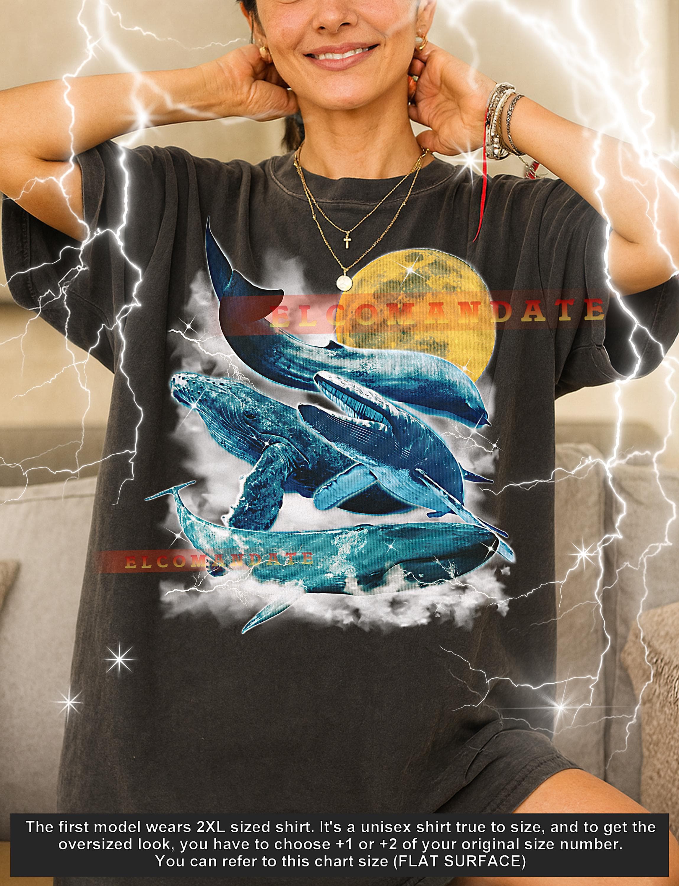 Blue Whale T-Shirt, Vintage Animal Lovers Sea Life Aquatic Nature Tee, 90s Retro Throwback, Blue Whale Sweater