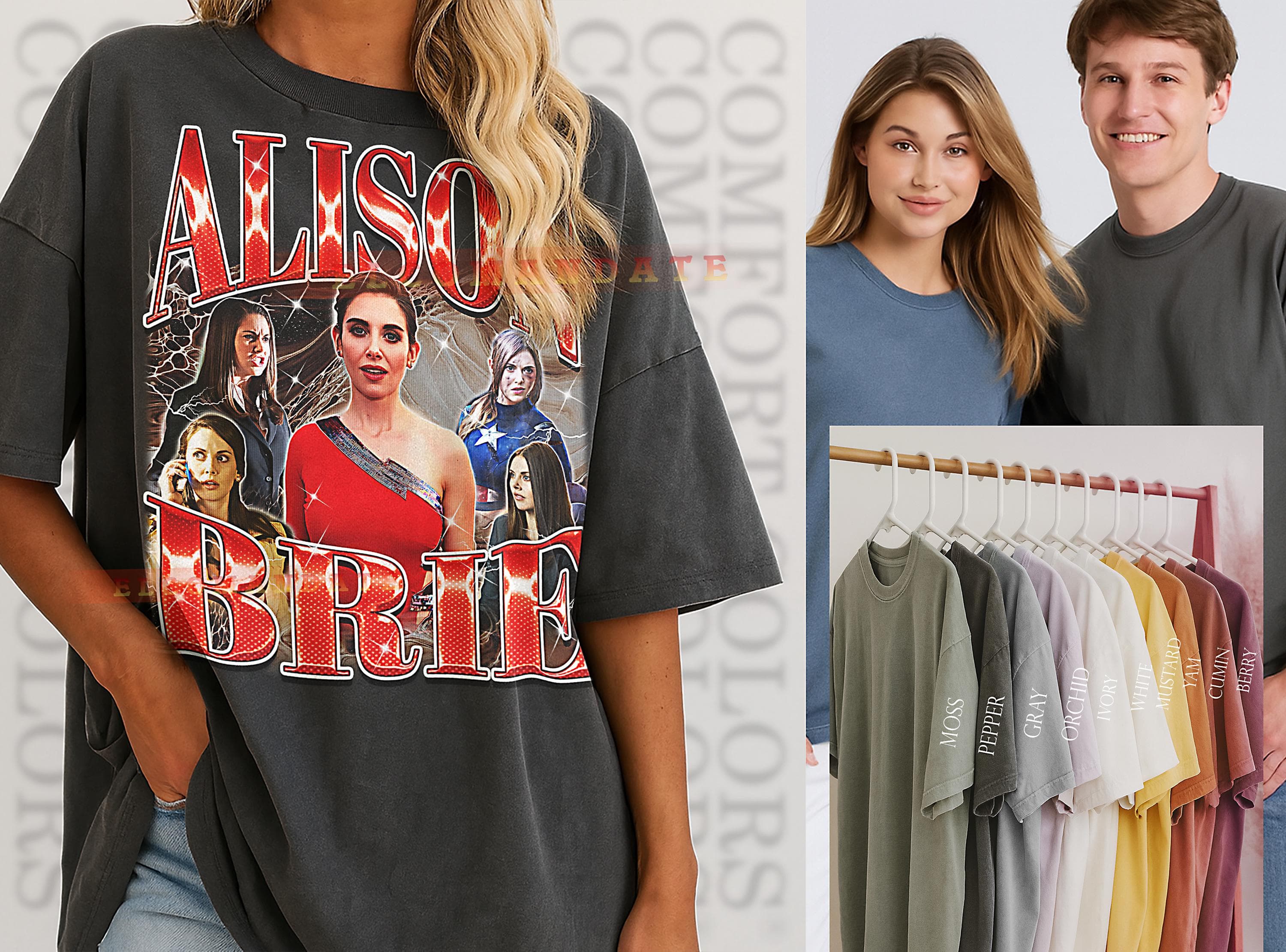 Alison Brie Bootleg Shirt, Alison Brie Vintage Tee, Alison Brie 90s Tshirt, Alison Brie Retro Tee, Actress Comedy Star - image 3