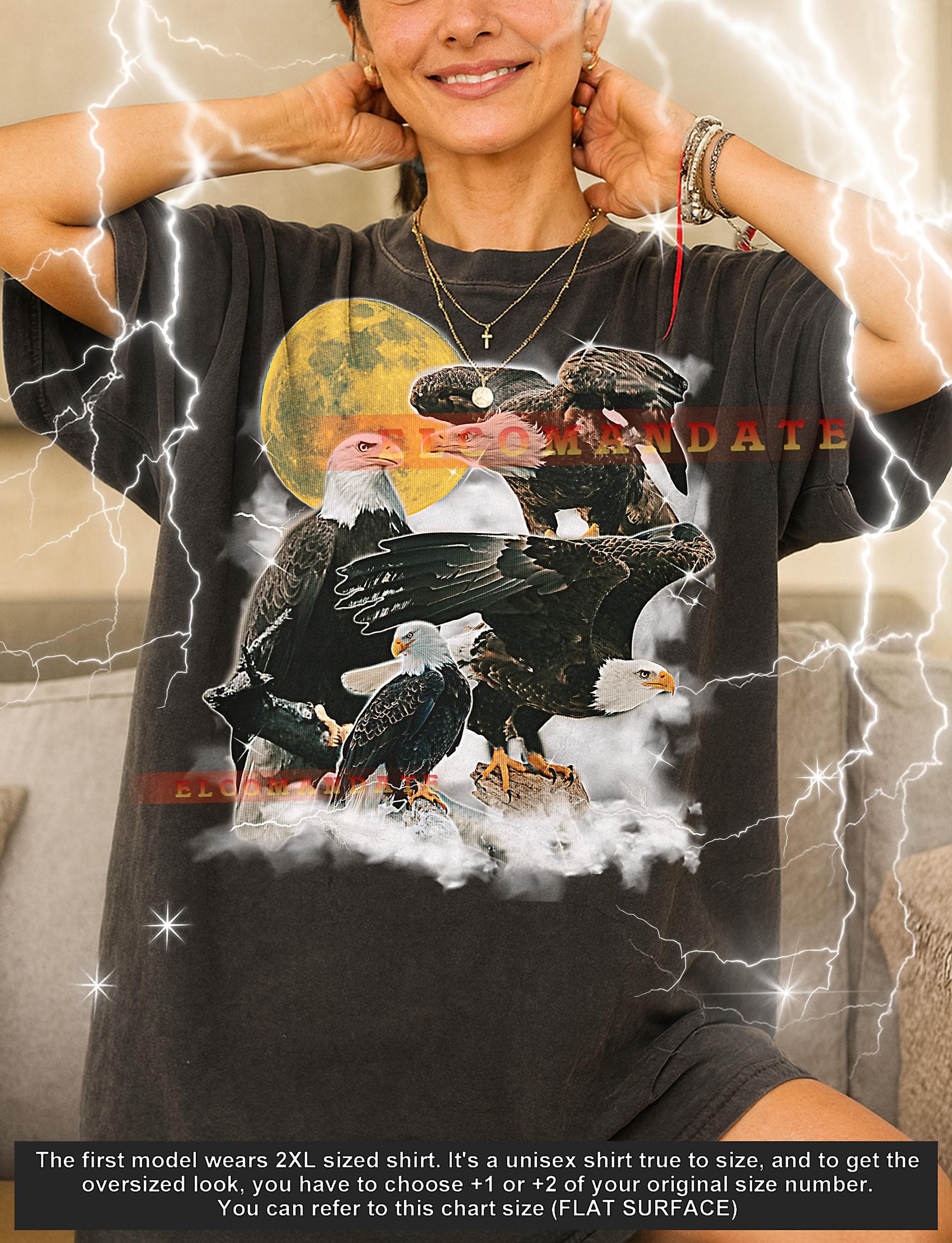 Bald Eagle T-Shirt, Vintage Animal Lovers Raptor Bird American Nature Tee, 90s Retro Throwback, Bald Eagle Sweater
