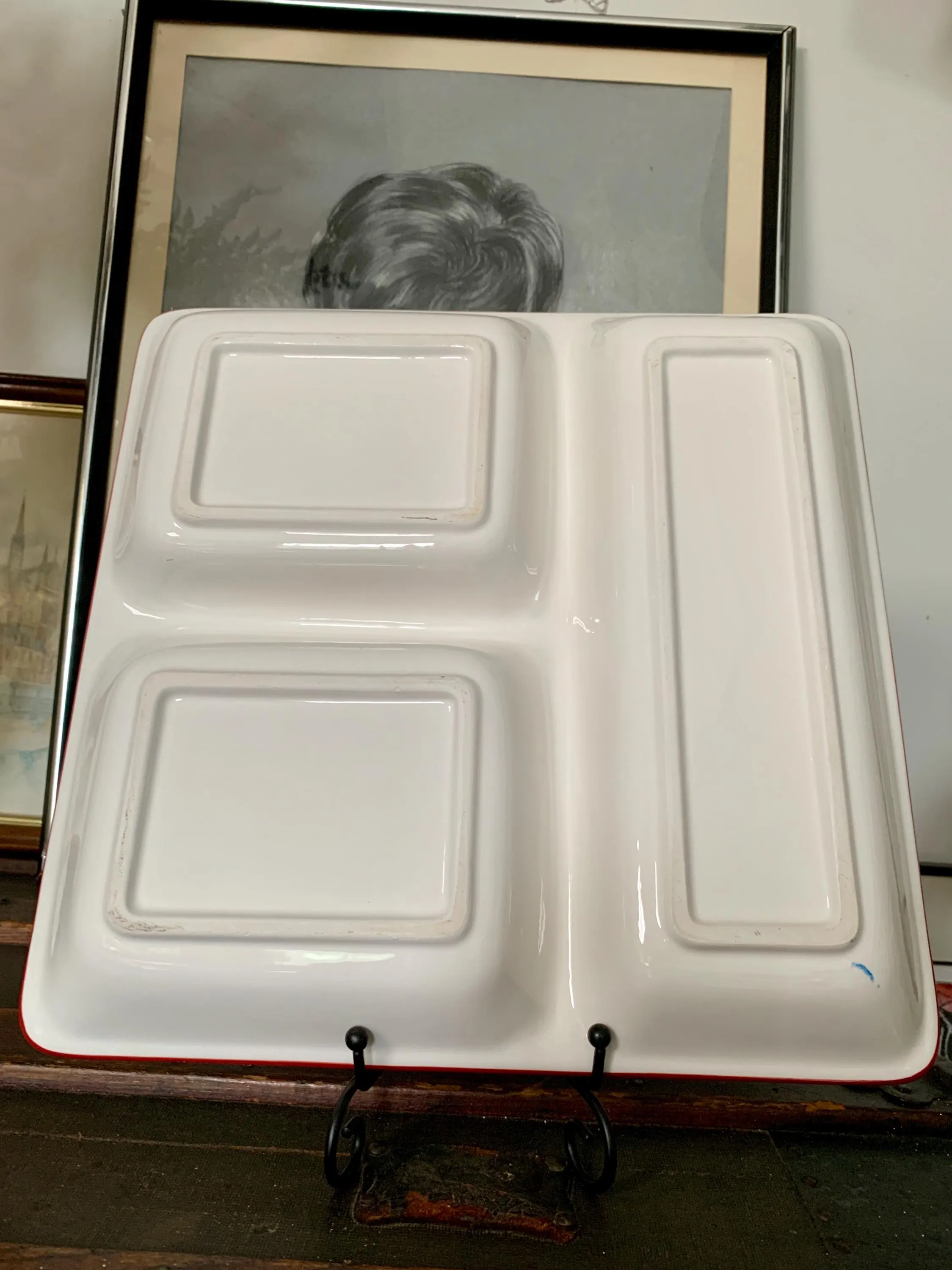 Unused Square 13 1/4” Vibrant Hand-painted (Italian) Ceramic Divided Serving Platter w/Fruit Motif; Tri-Sectional Veggie/Snack/Dessert Plate - image 5
