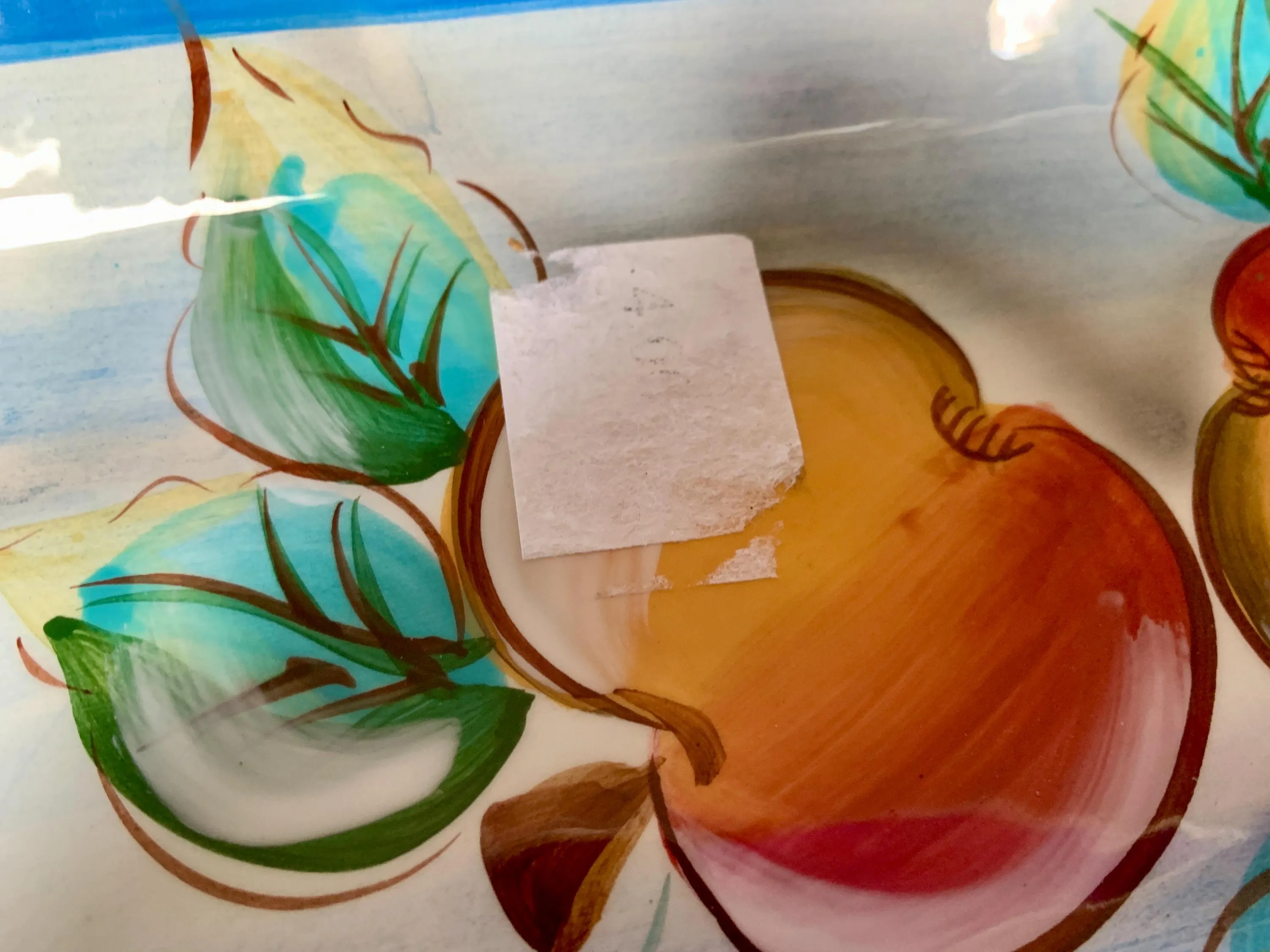 Unused Square 13 1/4” Vibrant Hand-painted (Italian) Ceramic Divided Serving Platter w/Fruit Motif; Tri-Sectional Veggie/Snack/Dessert Plate - image 4