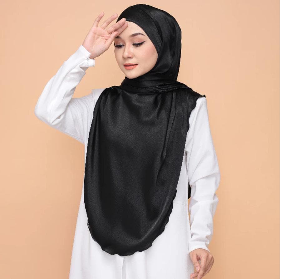 Premium Ironless Satin Semi Instant Shawl Hijab | Neatly Stitched Edges | Slip-On Instant Hijab | 10 Color Option - image 3