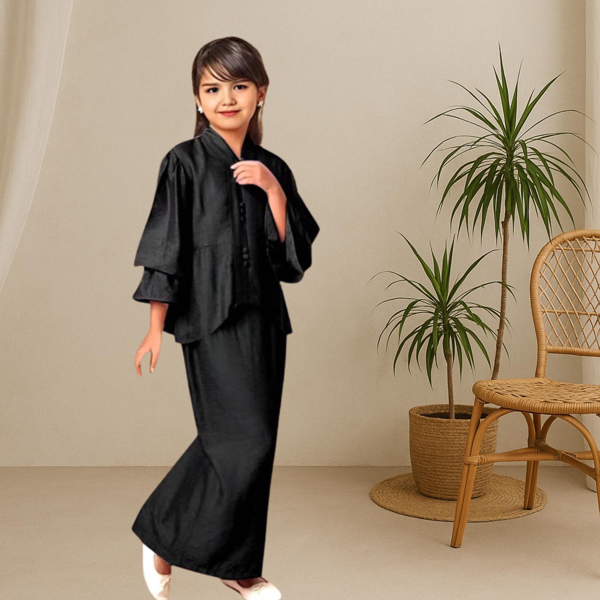Sophisticated 2 Piece Kebaya Tunic Ensemble - Modest Attire for Young Ladies, Ideal for Formal Events - image 4