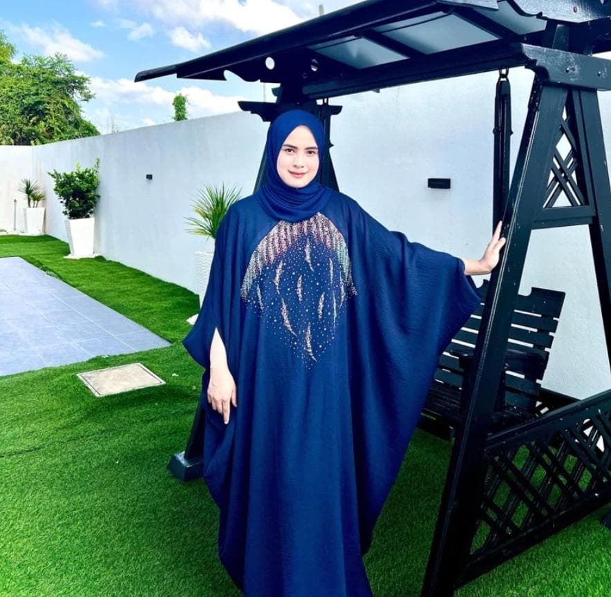 Embellished Brown Kaftan Abaya Dress, Modest Islamic Batwing Dress for Women, Loose Fit Dubai Style Caftan, Muslim Maxi Dress, Eid Gift - image 5