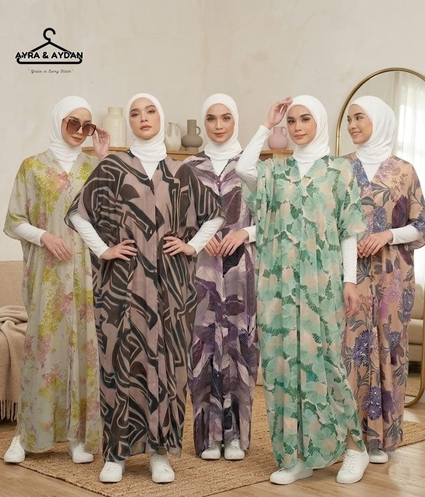 Floral Caftan Maxi Dress, Modest Boho Kaftan, Watercolor Floral Cover Up, Hijab Friendly Resort Wear, Loose Fit Summer Kimono Cardigan