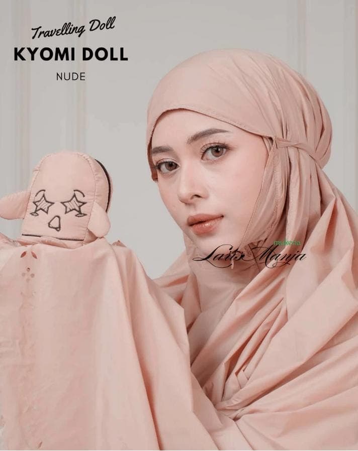 Lightweight Travel Telekung with Cute Cartoon Shaped Pouch, Laser Cut Mukena Prayer Set, Portable Prayer Garment, Islamic Gift for Her - image 4