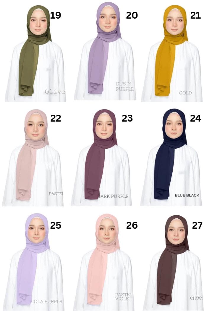 Premium Chiffon Shawl Hijab – 40 Elegant Color Options for Stylish and Comfortable Wear - image 5