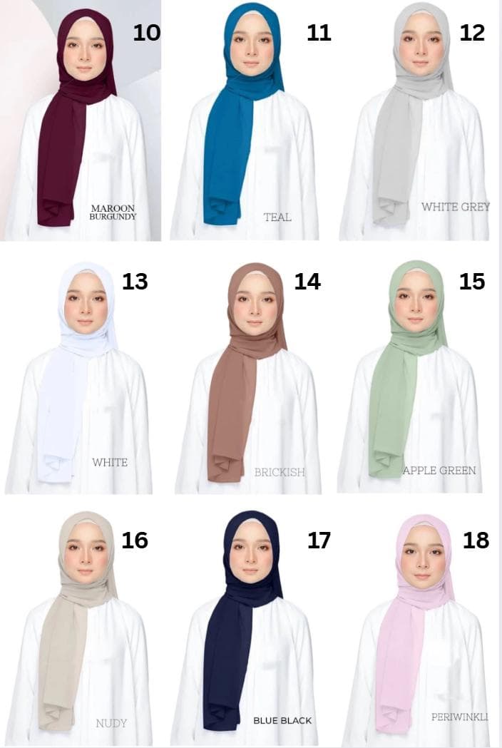 Premium Chiffon Shawl Hijab – 40 Elegant Color Options for Stylish and Comfortable Wear - image 4
