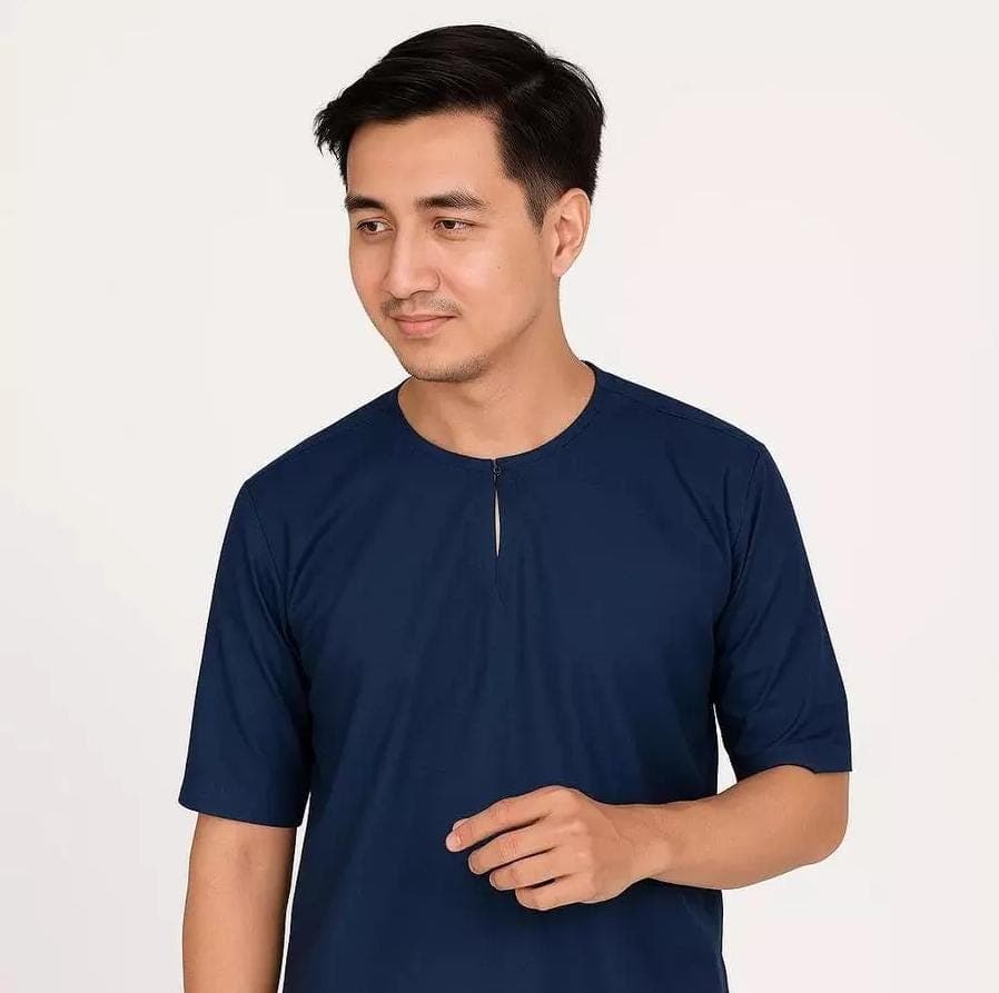 Casual and Wedding Men's Kurta | Short Sleeve Como Crepe Indian Ethnic Wear | Elegant Islamic Prayer & Eid Ramadan Outfit, Size S-XXL - image 5