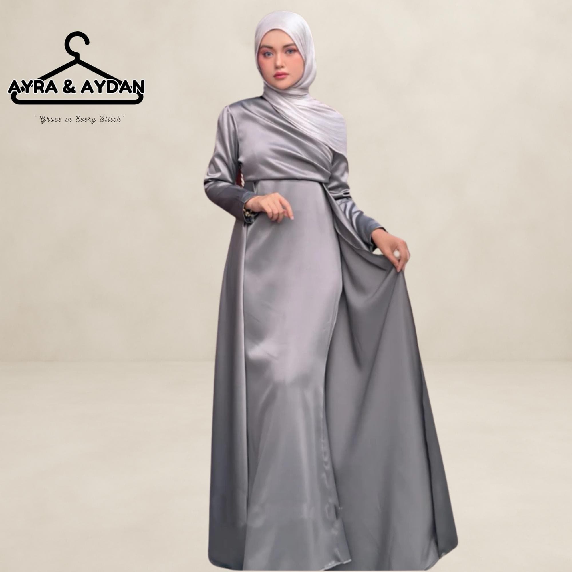 Minimalist Modest Dinner Dress, Draped Formal Maxi Dress, Islamic Evening Wear for Wedding Guest & Eid Bridesmaid Gown in 15 Colors