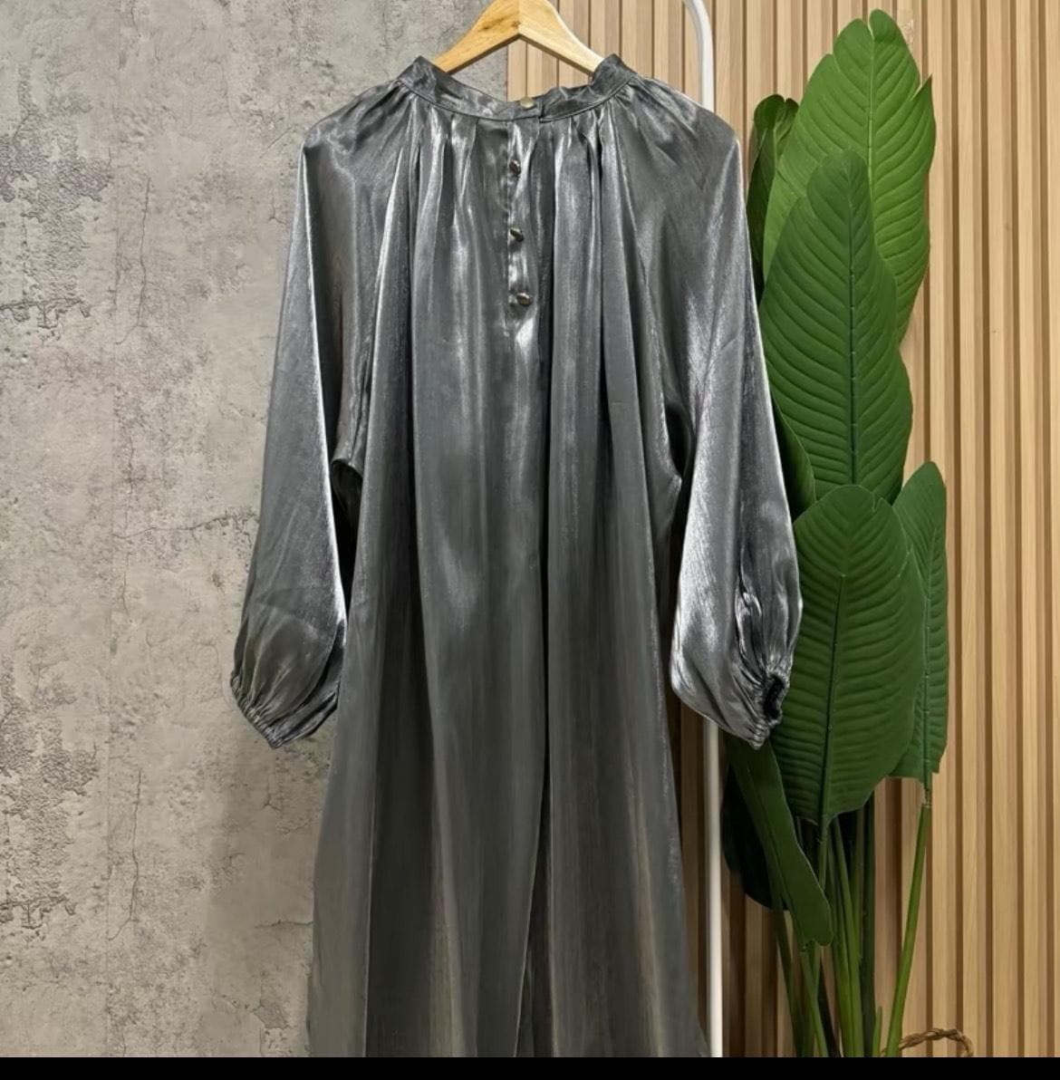 Shimmer Cotton Silk Satin Maxi Abaya Dress with Kimono Sleeves – Modest & Stylish - image 4