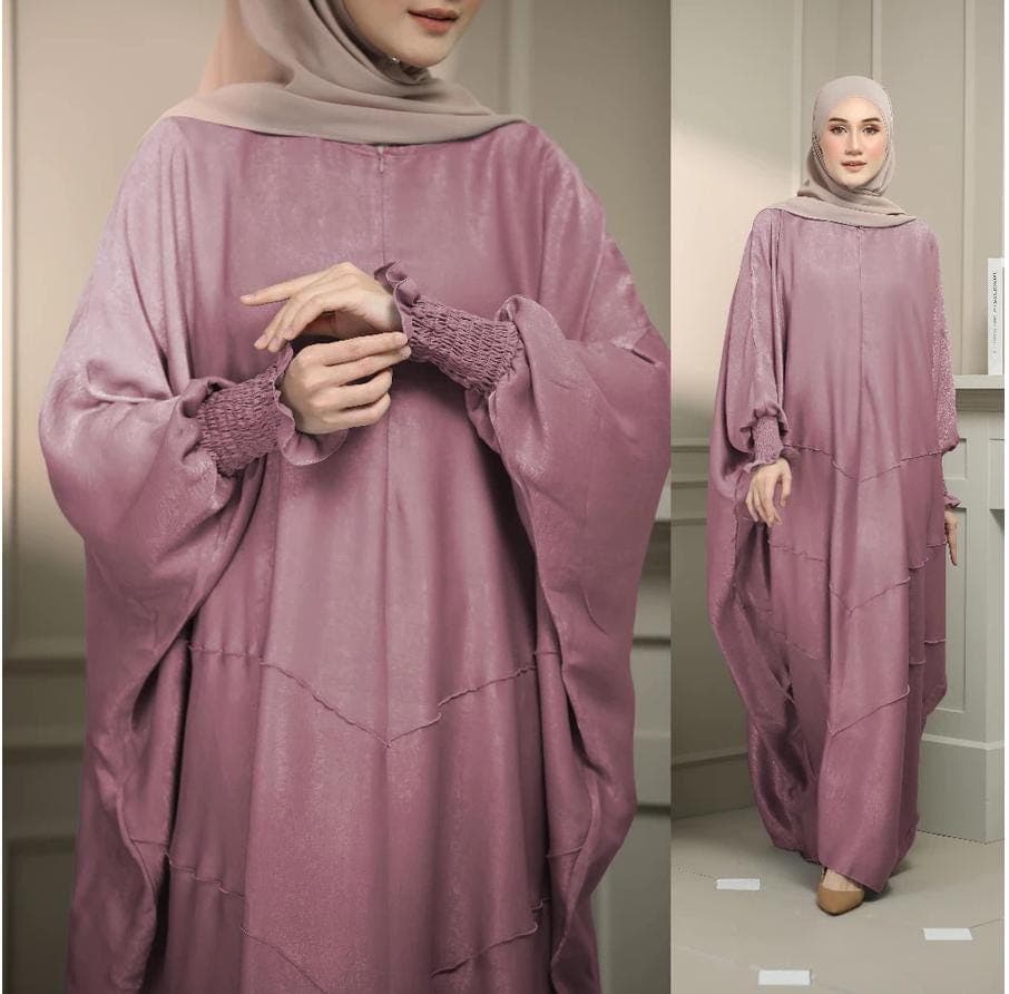 Elegant Shimmer Silk Satin Abaya Maxi Dress with Kimono Sleeves – Elegant Caftan Dress for Women up to 3XL - image 4