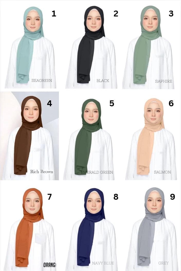 Premium Chiffon Shawl Hijab – 40 Elegant Color Options for Stylish and Comfortable Wear - image 3