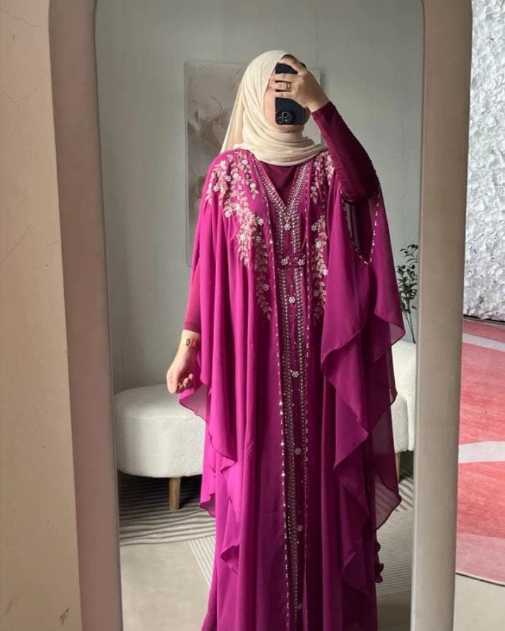 3 in 1 Exclusive Evening Abaya Caftan | Eid & Ramadan Abaya | Wedding and Dubai Style | Muslimah Islamic Clothing - image 3