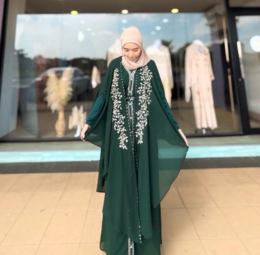 3 in 1 Exclusive Evening Abaya Caftan | Eid & Ramadan Abaya | Wedding and Dubai Style | Muslimah Islamic Clothing - image 5