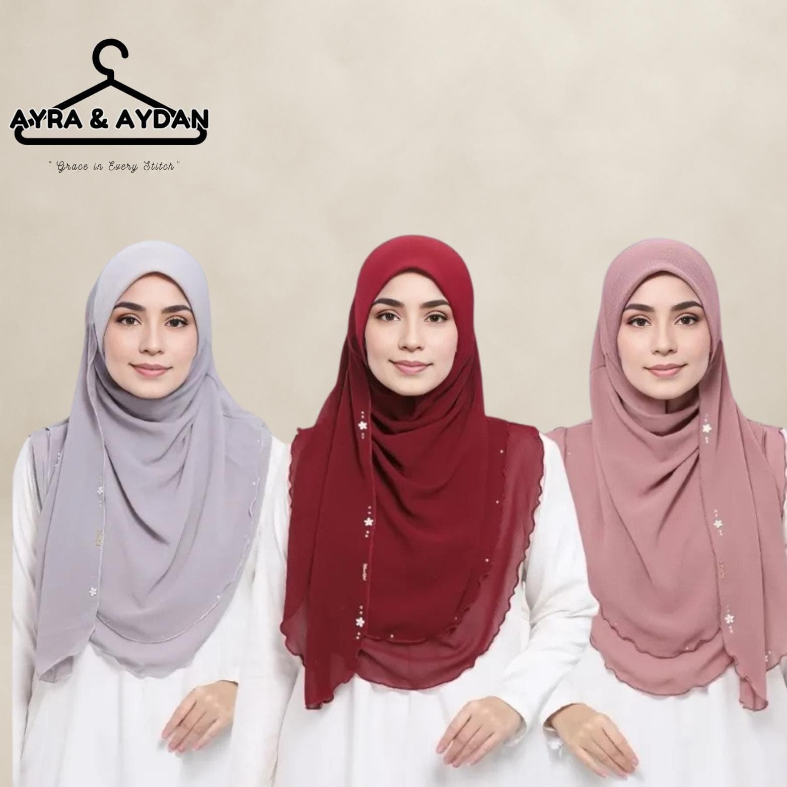 2-Layer Instant Hijab | Fits XL, XXL | Neatly Stitched Edges | Slip on Instant Hijab - image 3