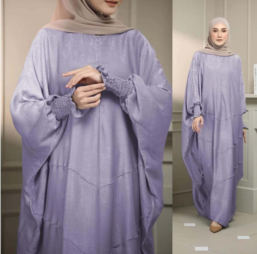 Elegant Shimmer Silk Satin Abaya Maxi Dress with Kimono Sleeves – Elegant Caftan Dress for Women up to 3XL - image 5