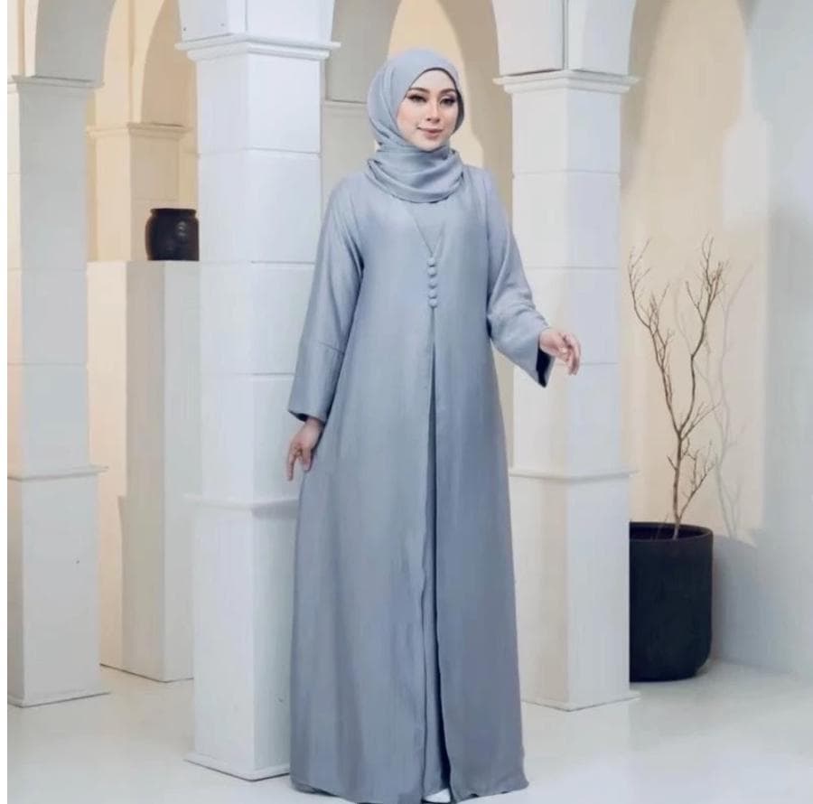 Minimalist Abaya, Dubai Style Farasha Kaftan, Modest Islamic Clothing, Layered Chiffon Maxi Dress, Eid Mubarak Gown - image 5