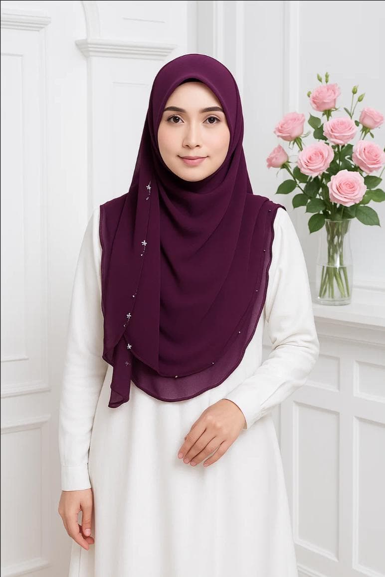 2-Layer Instant Hijab | Fits XL, XXL | Neatly Stitched Edges | Slip on Instant Hijab - image 4