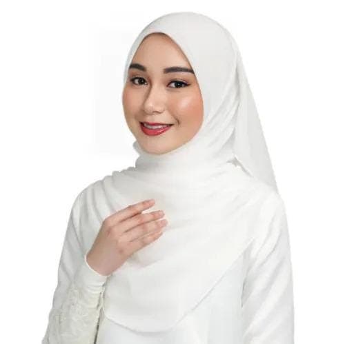 Bridal Hijab for Nikah | Ivory White Wedding Headscarf, Soft Cotton Voile, Minimalist Square Curve Shawl, Elegant Engagement Scarf - image 4