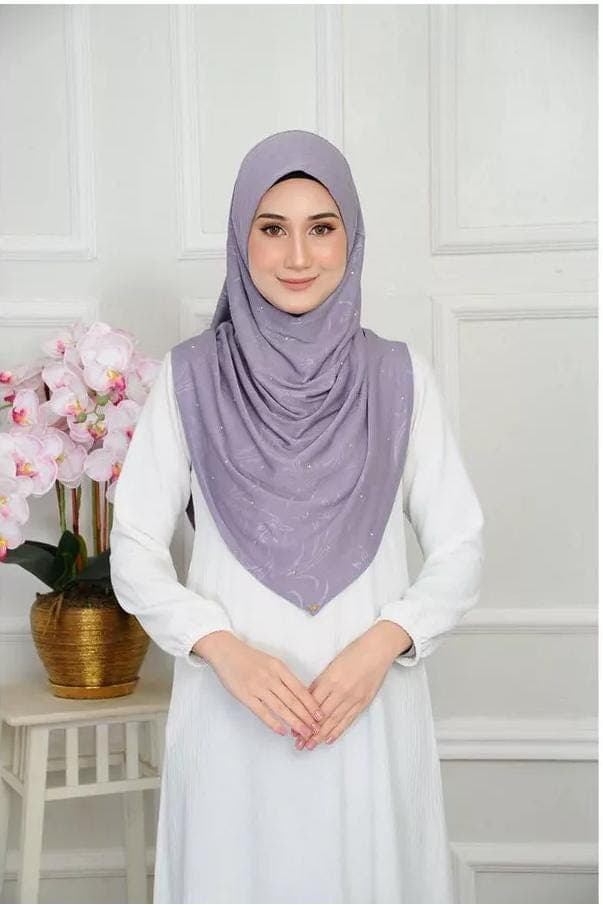 Instant Hijab V-Shape Front – Elegant Ribbed Cotton Hijab with Embossed Texture & Crystal Beads, Comfortable Daily Wear, Free Size M–L - image 5