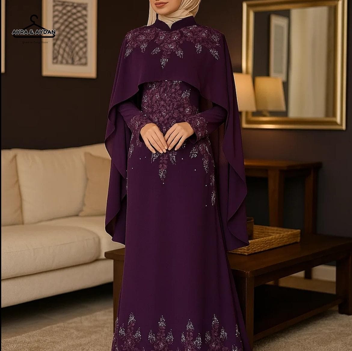 Minimalist Muslimah Wedding Dress – Nikah Gown with Modest Design | Engagement Dress | Long Sleeve Bridal Dress for Islamic Weddings