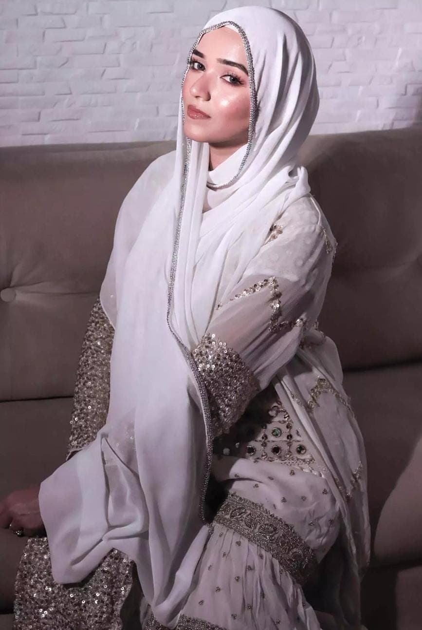 Rhinestone Edge Chiffon Hijab | Luxury Crystal Border Shawl | Formal Wedding Head Scarf | Solid Color Muslimah Wear for Eid & Events, 20 - image 3