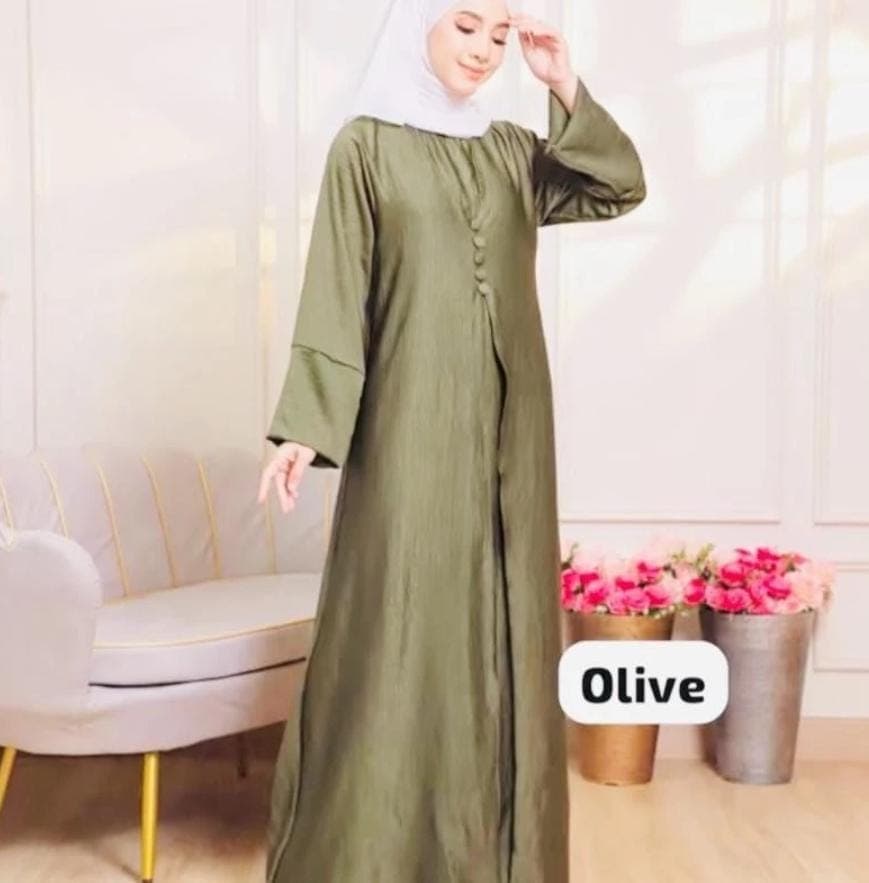 Minimalist Abaya, Dubai Style Farasha Kaftan, Modest Islamic Clothing, Layered Chiffon Maxi Dress, Eid Mubarak Gown - image 4