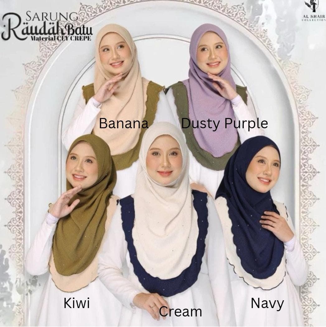 Embellished 2 Colors Hijab, Instant Rhinestone Chiffon Scarf for Women, Scalloped Edge Two-Layer Tudung, Islamic Headwear, Eid Gift - image 4