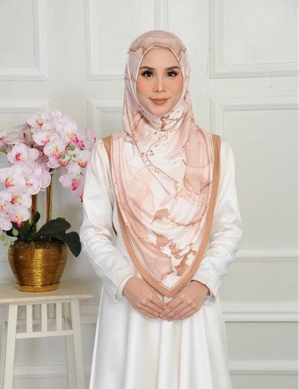 Marble Moss Crepe Hijab, Luxury Abstract Square Scarf, Soft Silk Feel Head Wrap, Modern Islamic Modest Wear, Eid Gift for Her - image 4