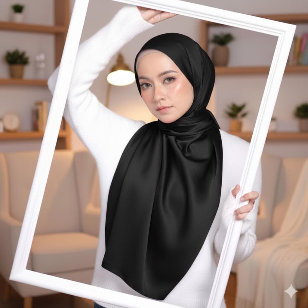 Premium Bubble Luxe Satin Shawl | Long Rectangular Hijab 1.8m | Soft Textured Headscarf | Modest Muslim Fashion | Wedding & Eid Gift - image 4