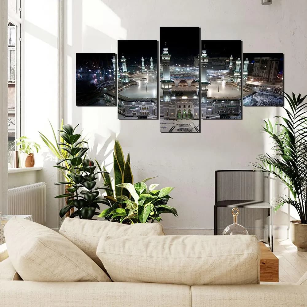 Masjid al-Haram Makkah 5-Piece Canvas Wall Art: Islamic Home Decor - image 5