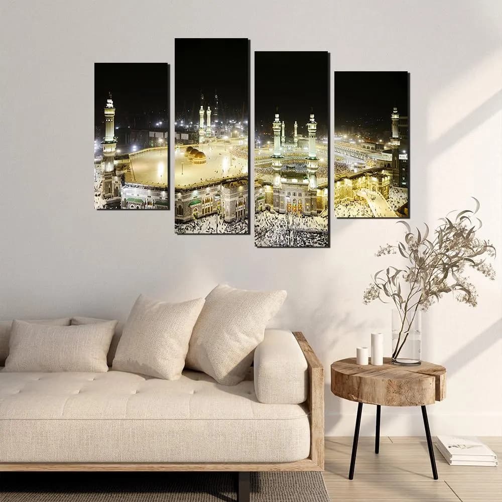 Masjid al-Haram Makkah Night View Canvas Art: Islamic Decor, Ready to Hang - image 4