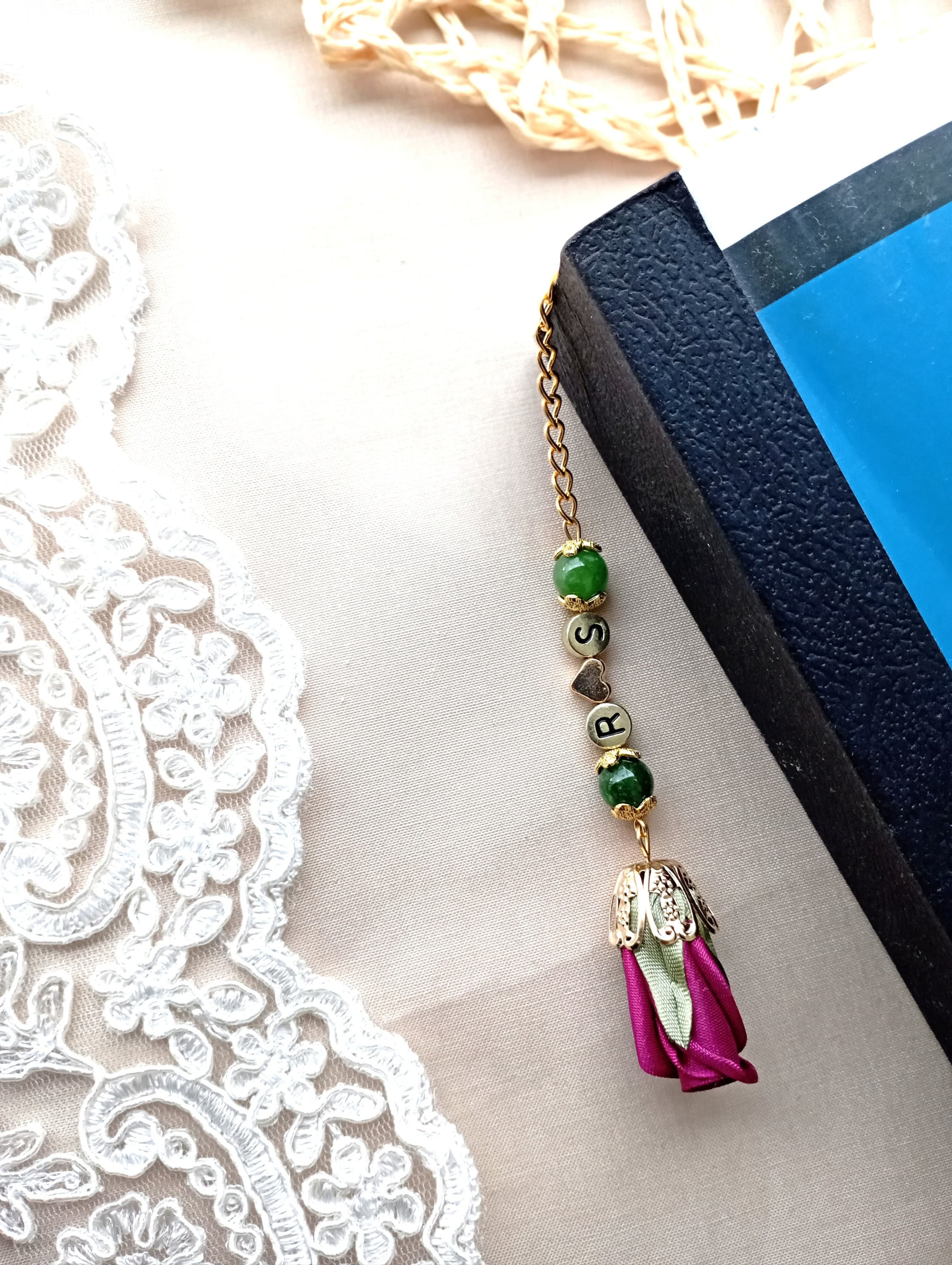 Green Ceyt Tasbih Prayer Beads with Bismillah Bookmark - image 5