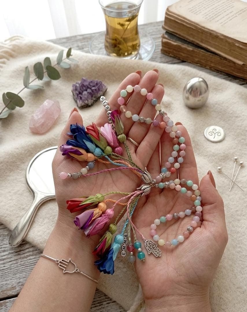 Pastel Colored Stone Tasbihs, Rosary 33*8 mm Personalized  Gift Ideas, - image 5