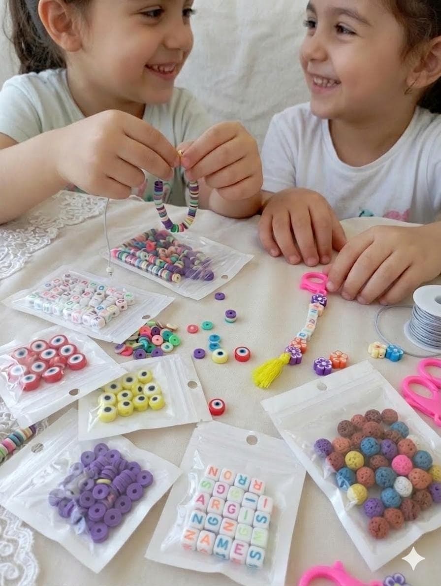 Personalized Kids Tasbeeh: Colorful Lava Stone Islamic Gift or DIY kit - image 3