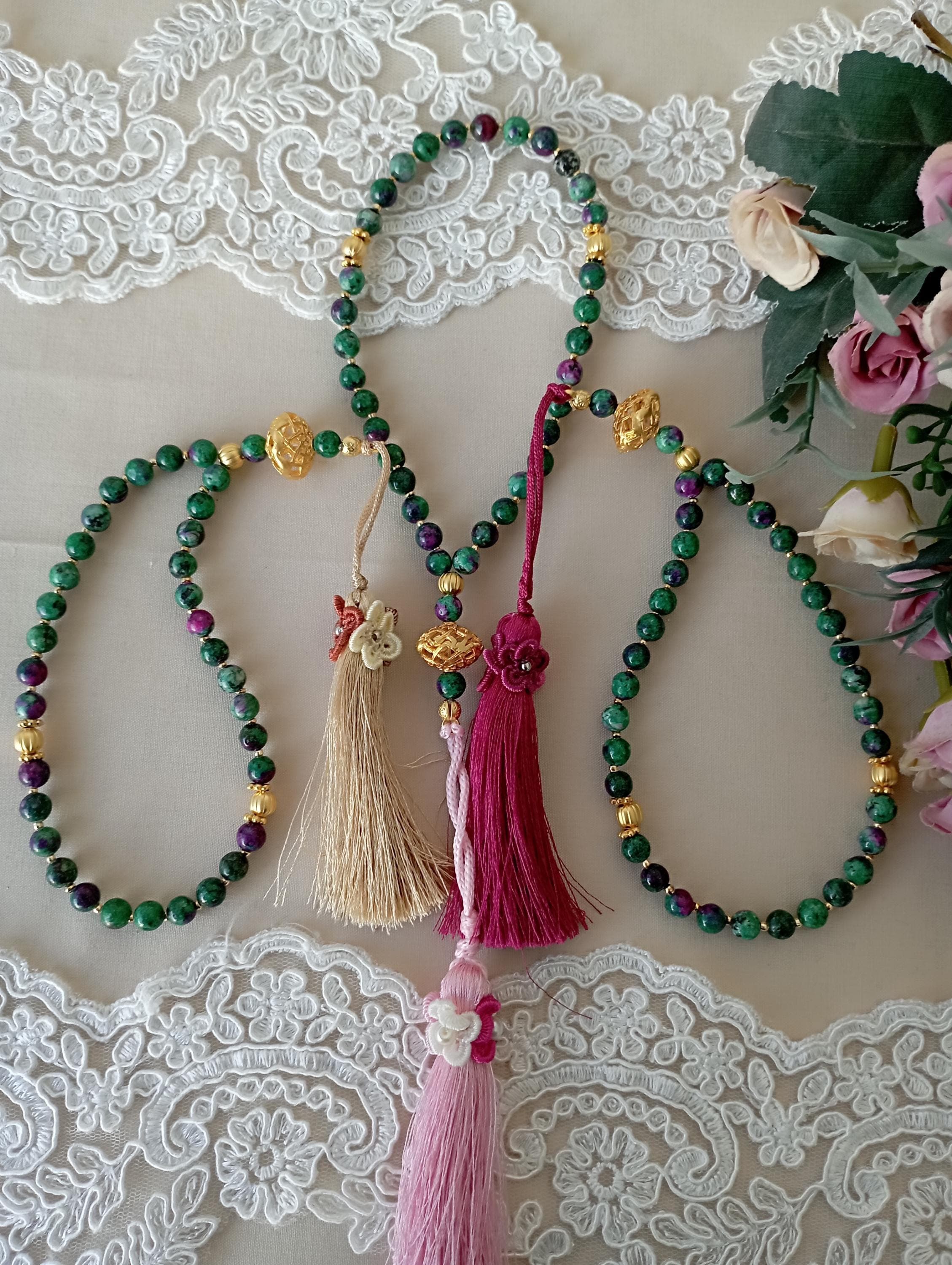 Ruby Zoisite Gemstone Tasbih – 33 Prayer Beads (6mm) - image 4