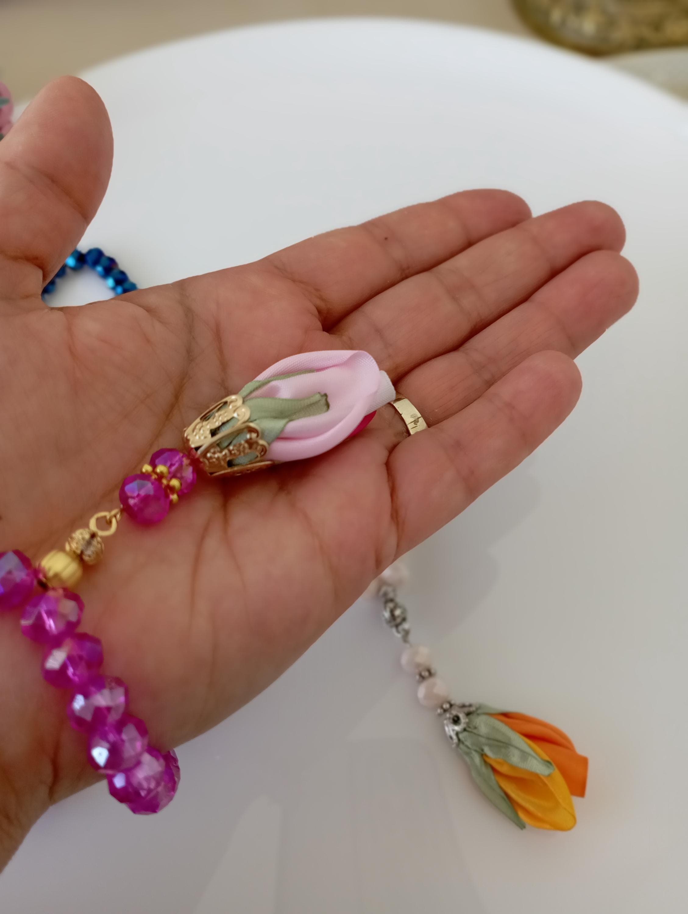 Crystal Prayer Beads Bracelet: 33 Bead Tasbih, Elastic Wrist Rosary - image 5