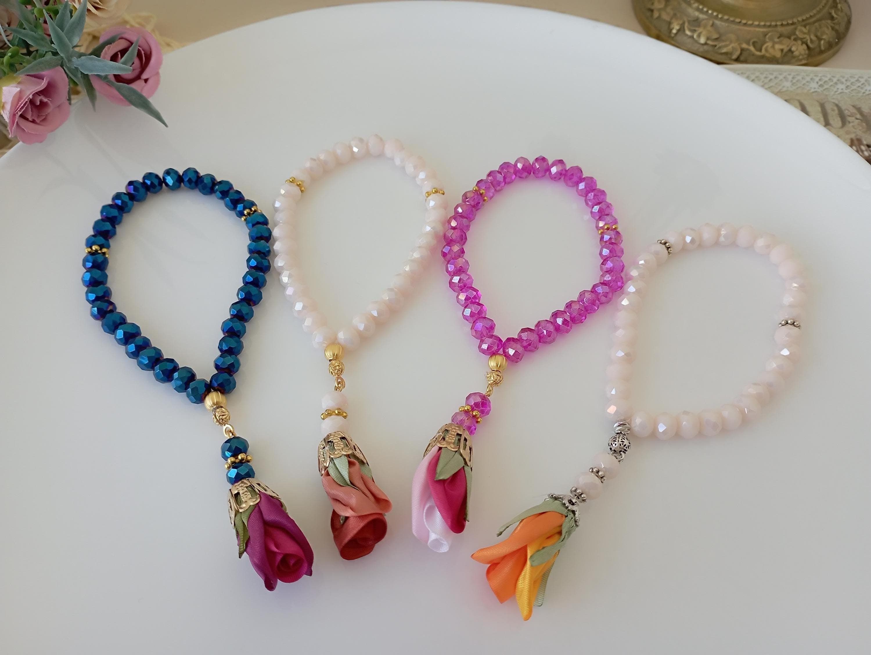 bracelet tasbih , 33 beads crystal tasbeeh
