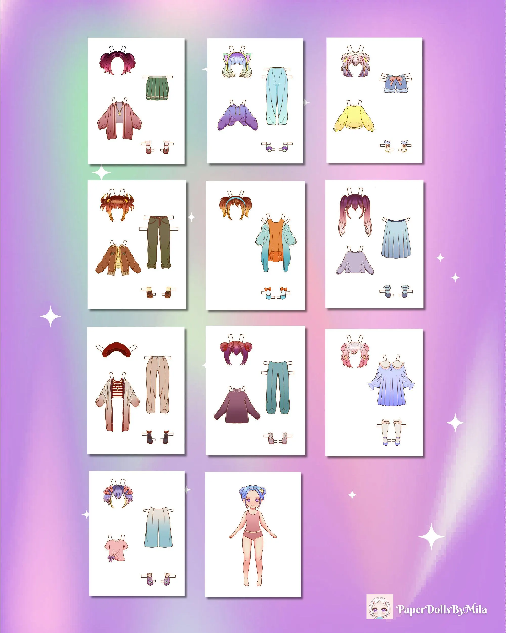 Printable Anime Paper Doll - Dress Up Craft for Kids (PDF Download) - image 4