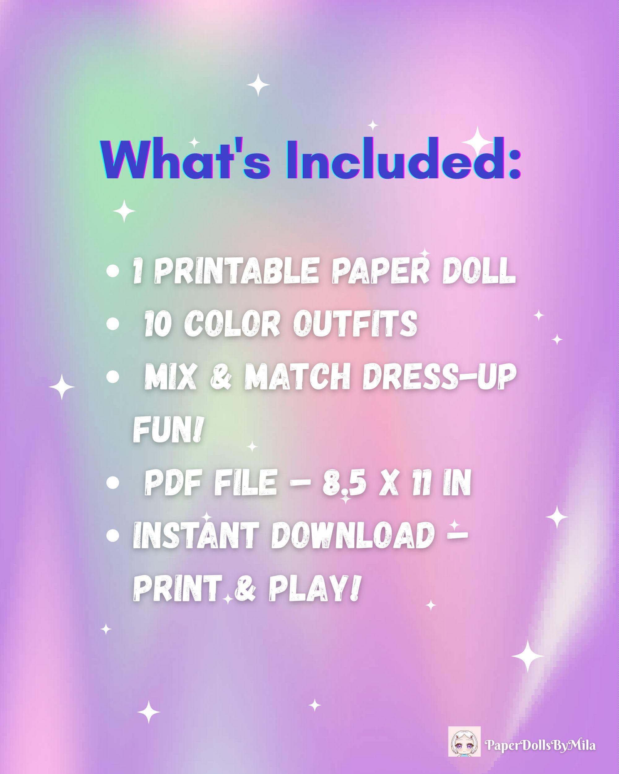Printable Anime Paper Doll - Dress Up Craft for Kids (PDF Download) - image 5