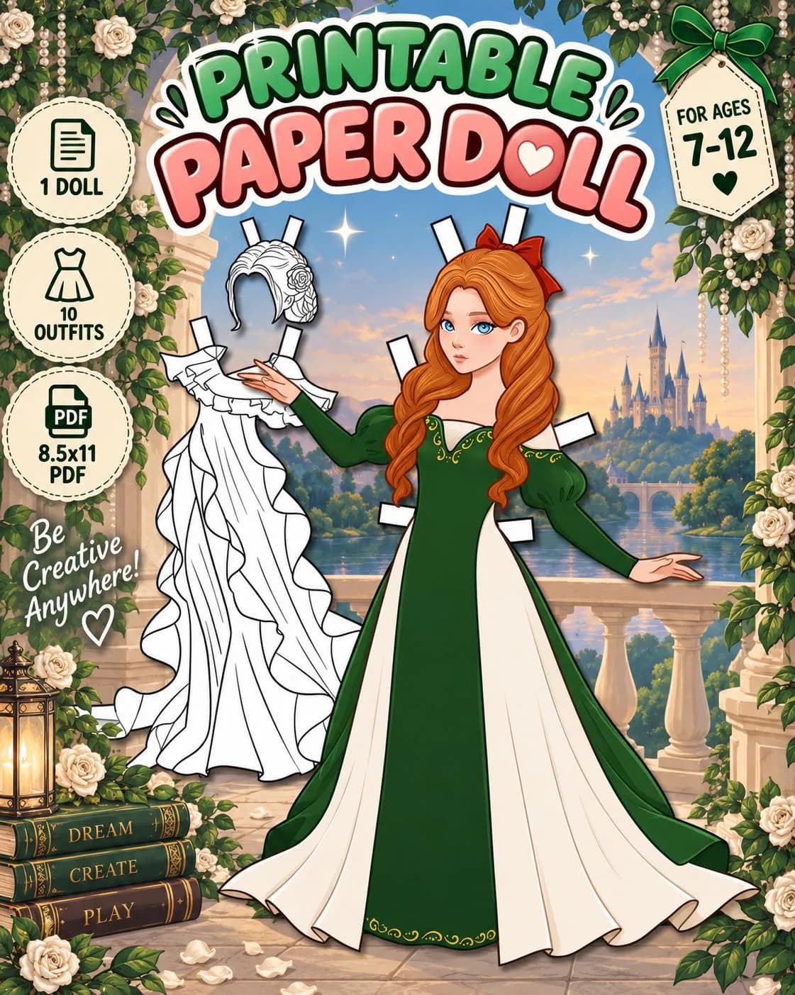 Princess Paper Doll Dress-Up Set – Cut, Color & Play! Activity Coloring Pages For Kids