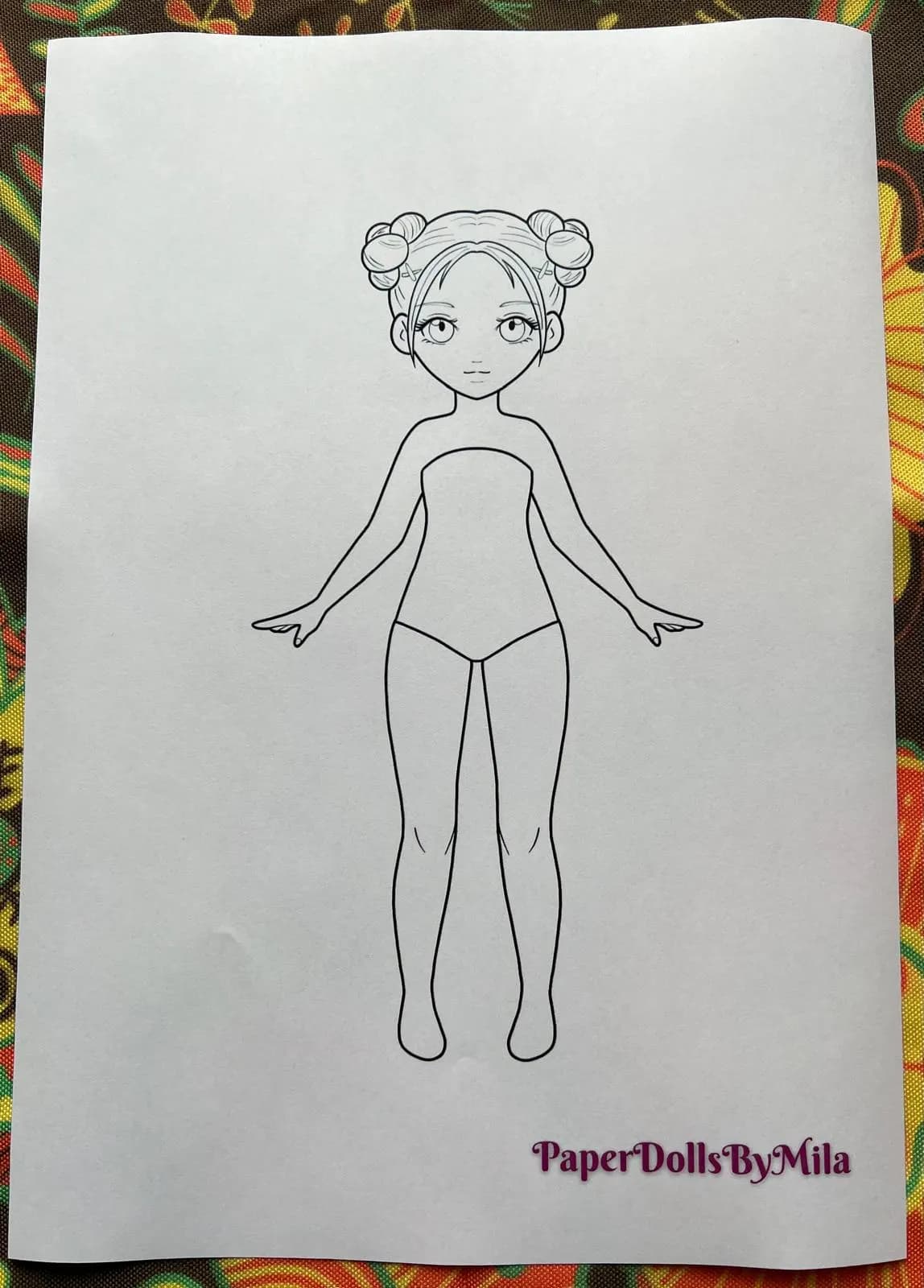 Printable Anime Witch Paper Doll, Halloween Dress Up Doll, 10 Outfits, PDF - image 2
