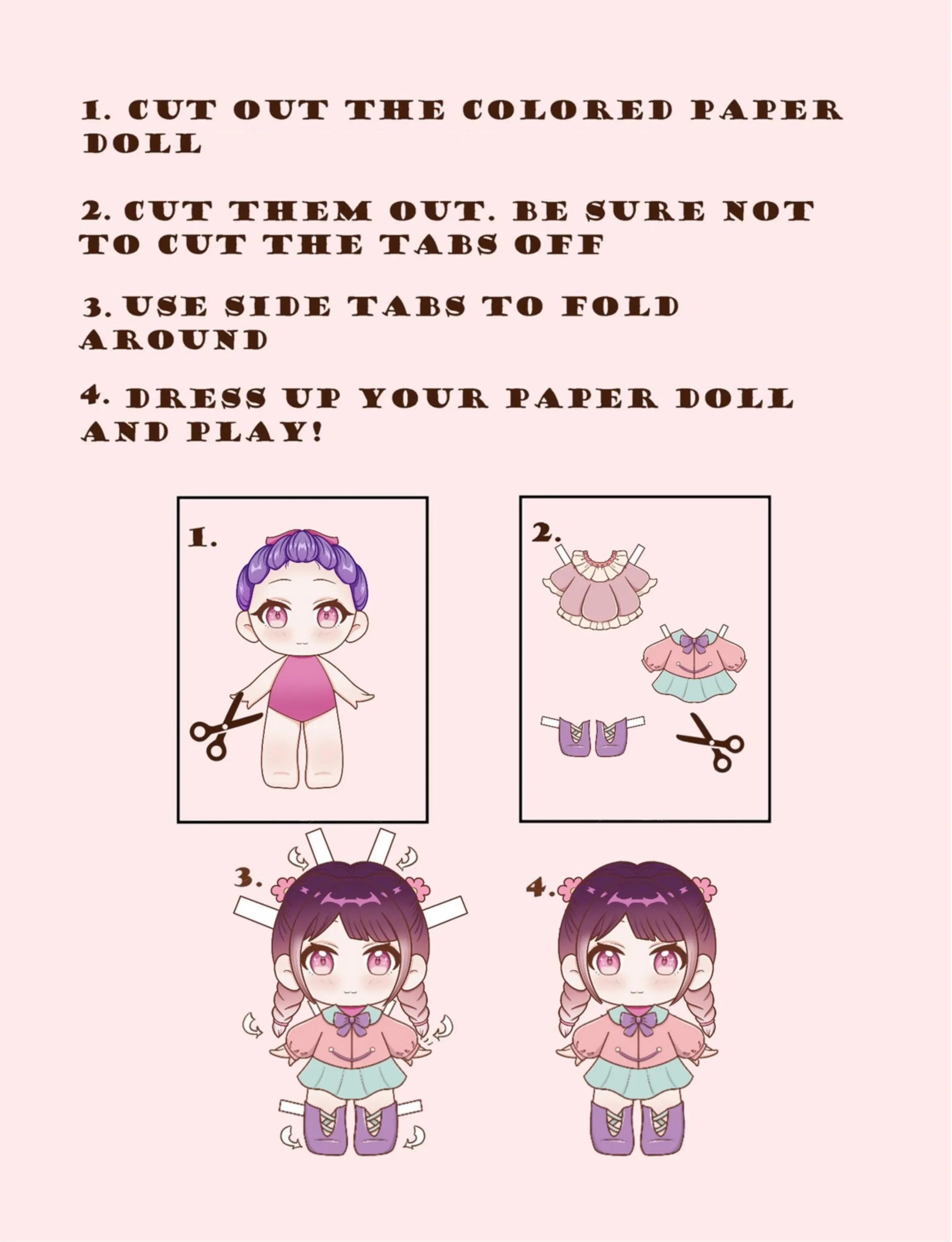 Printable Chibi Paper Dolls: Cut & Play Dress-Up Set (PDF Download) - image 5