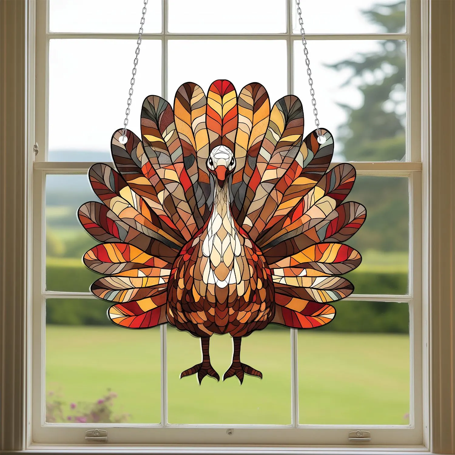 Thanksgiving Turkey Acrylic Window Hanging: Fall Decor