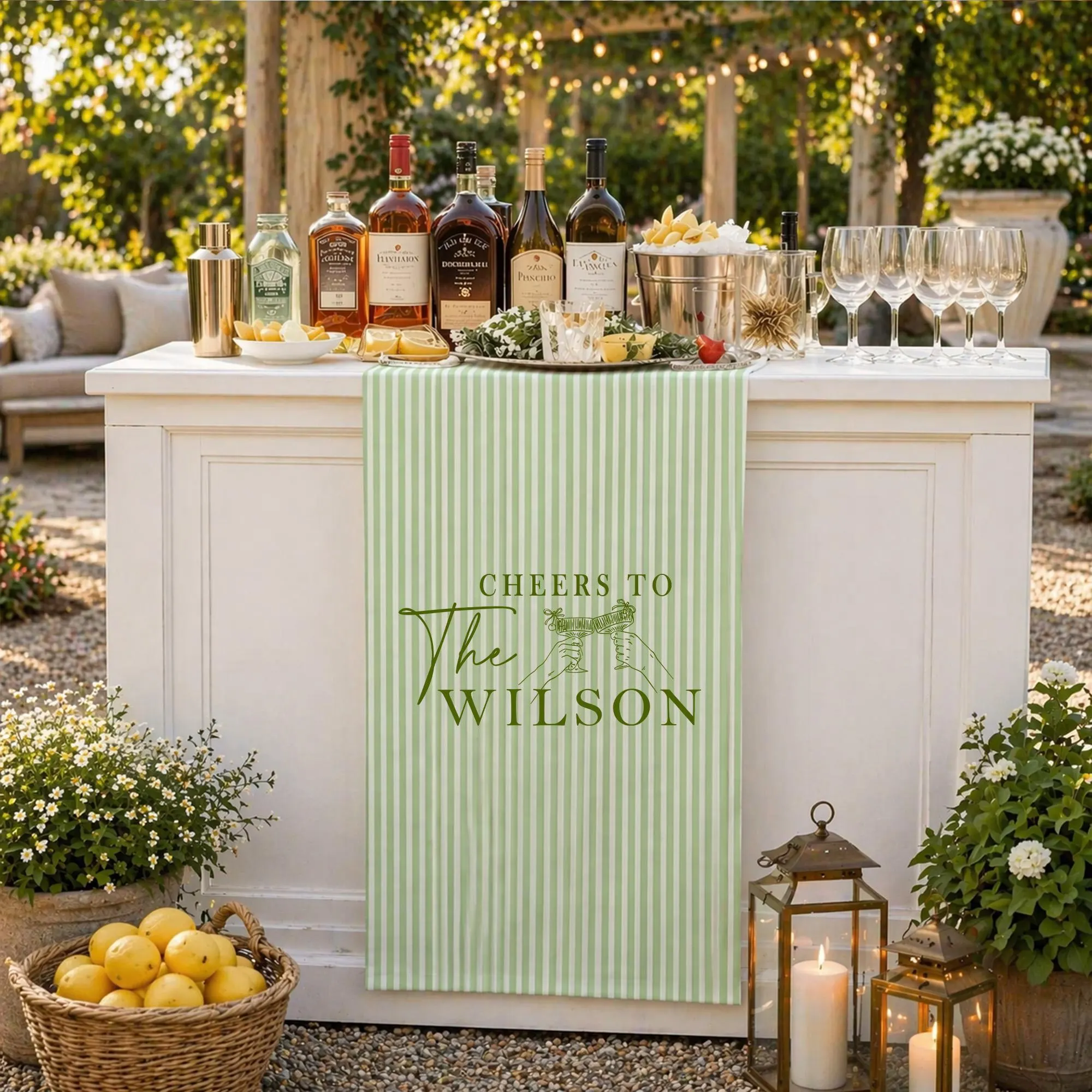 Wedding Bar Sign Polyester Banner,Cheers to the Couple Sign,Custom Wedding Bar,Personalized Drink Station Banner,Elegant Wedding Reception - image 3