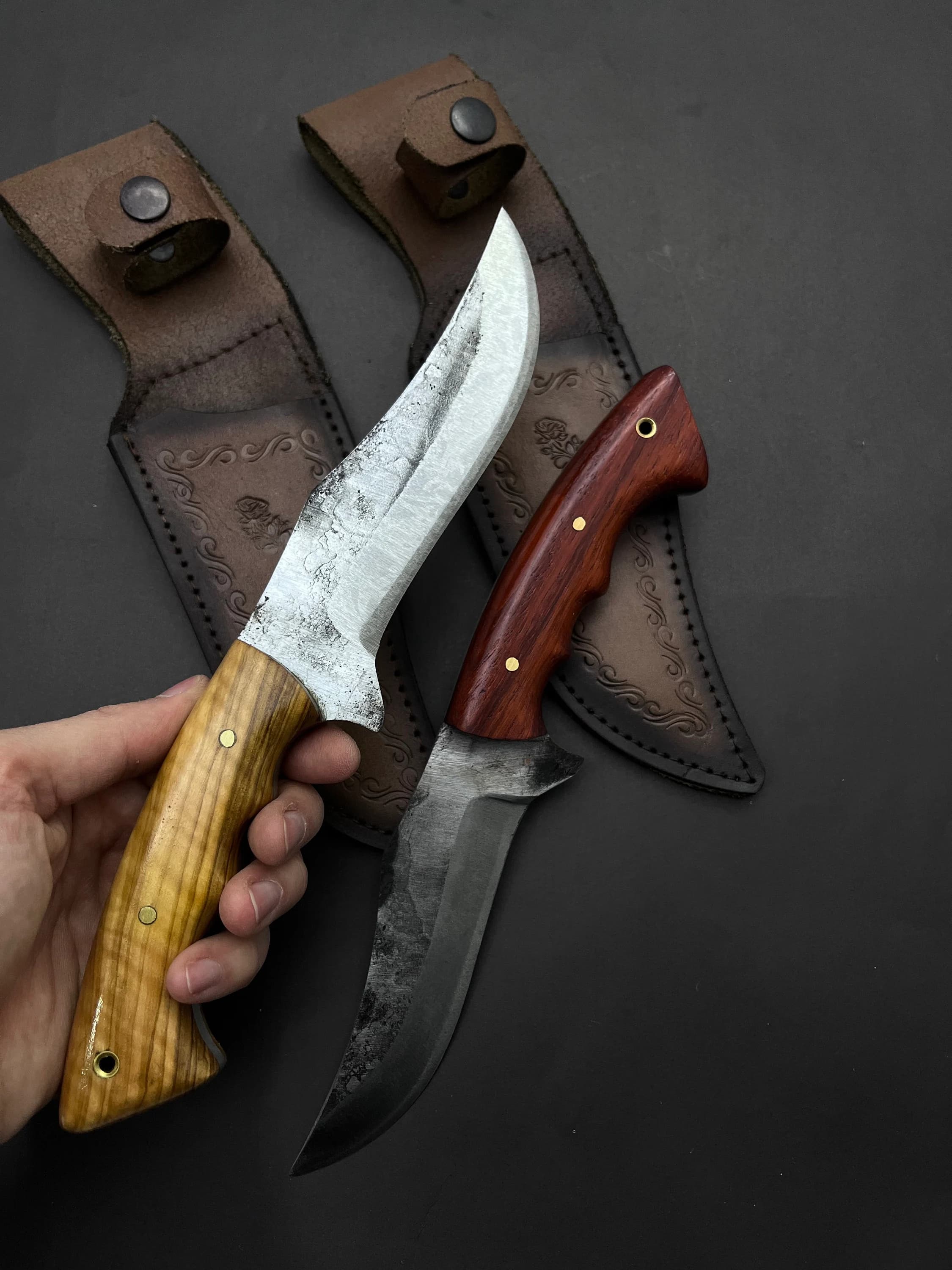 Hand Forged Bushcraft Knife: 10.7" Personalized Hunting Knife, Engraved Gift - image 4