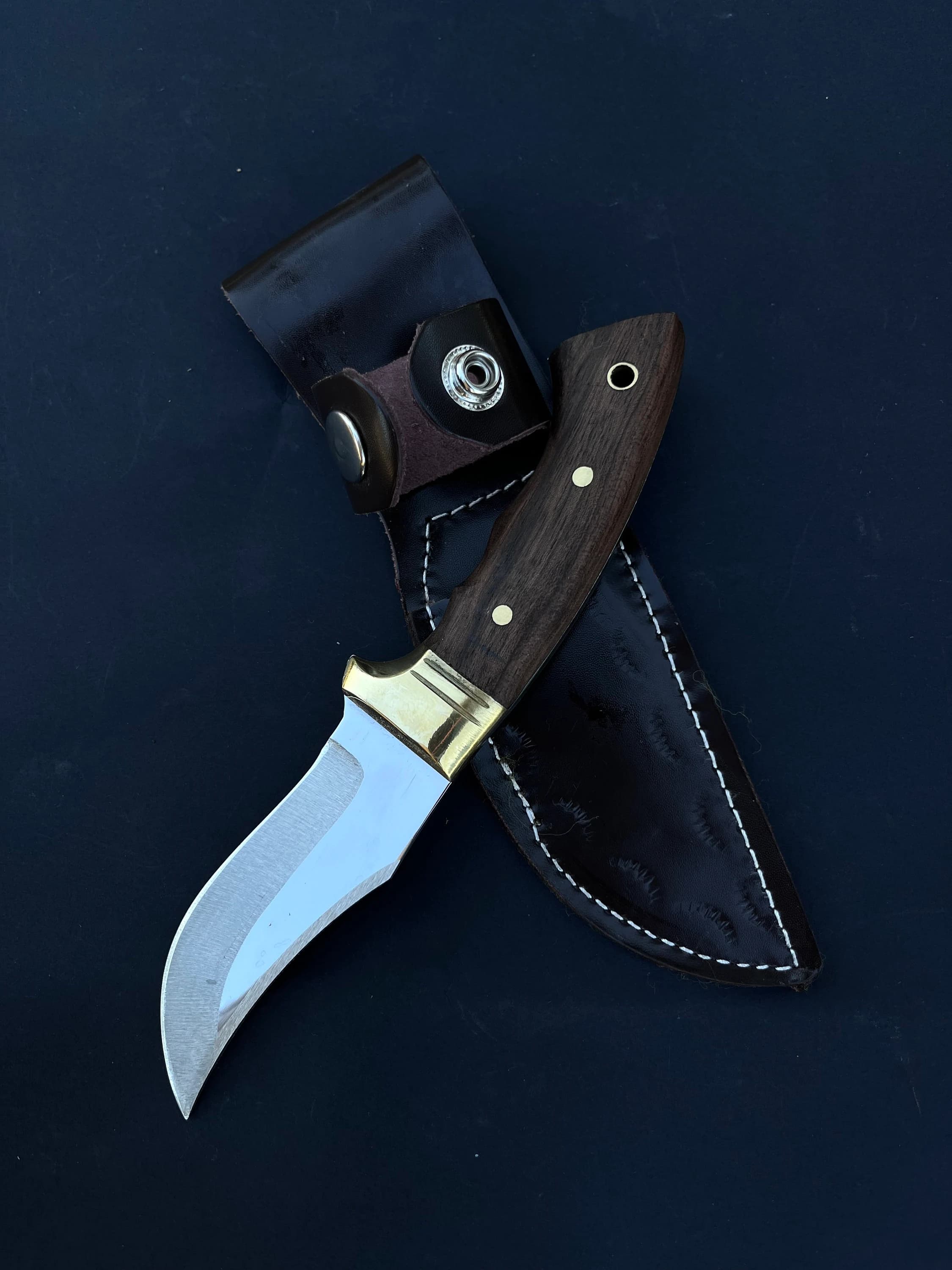 Handmade Walnut Hunting Knife: Personalized Custom Camping Knife Gift for Hunter Groomsmen