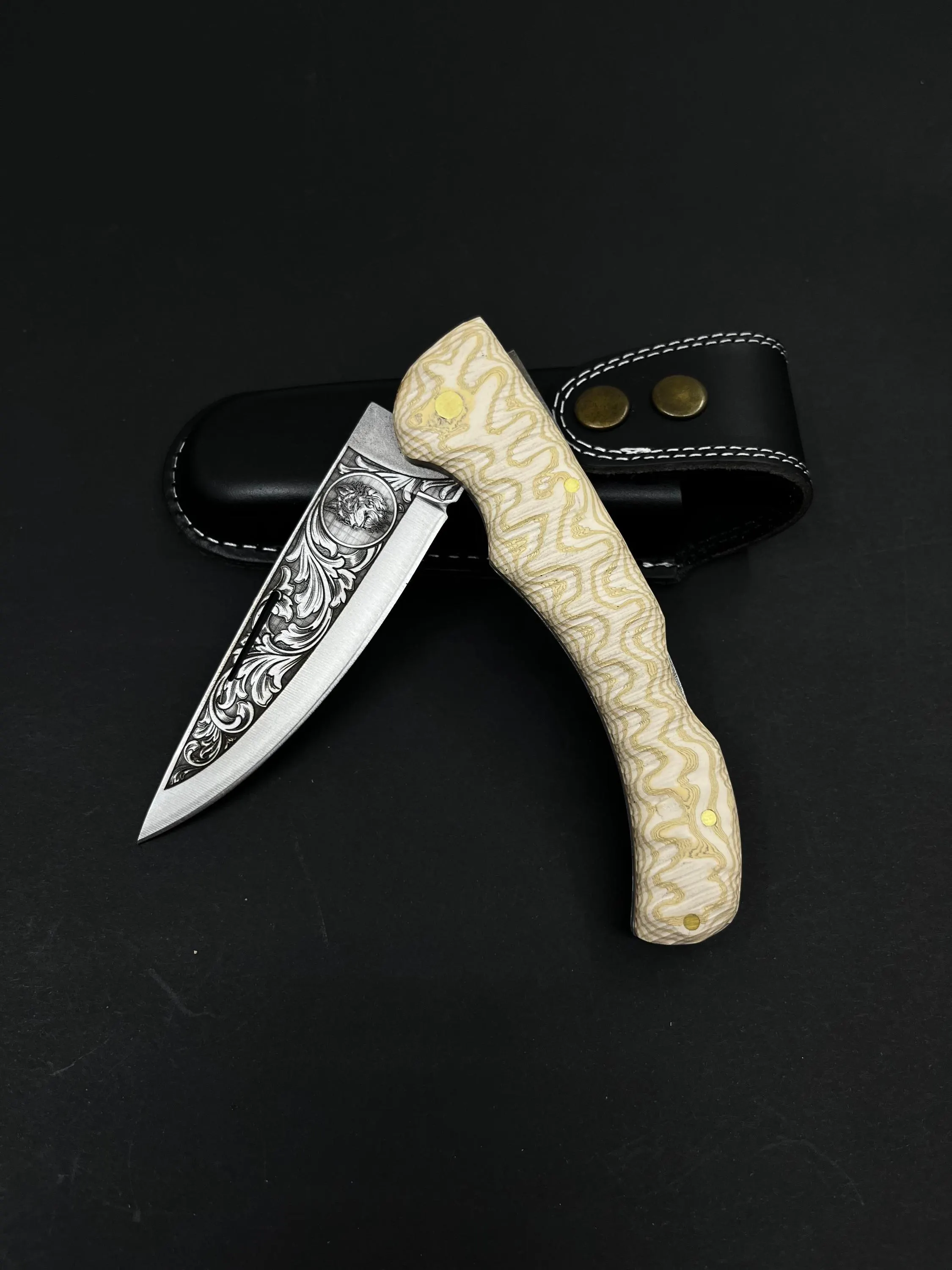 Stainless Steel Folding Pocket Knife: Hunting and Camping Gift